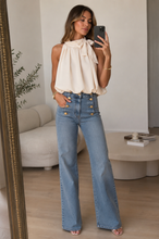 Load image into Gallery viewer, Bubble hem bow neck top