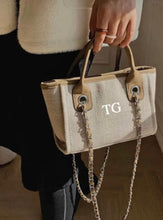 Load image into Gallery viewer, Personalised Small Canvas Tote Bag-Fawn/Beige