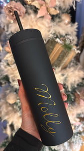 Personalised Skinny Cold Cup-Black