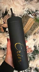 Personalised Skinny Cold Cup-Black