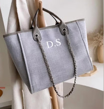 Load image into Gallery viewer, Personalised Medium Canvas Tote Bag-Grey