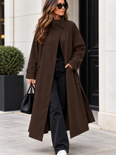 Load image into Gallery viewer, Chocolate brown longline split side coat