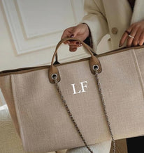 Load image into Gallery viewer, Personalised Large/Weekender Canvas Tote Bag-Fawn/Beige