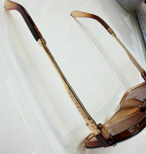 Load image into Gallery viewer, Brown/gold V sunglasses