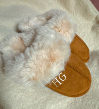 Load image into Gallery viewer, Personalised Soft Faux Fur Slippers-Chestnut