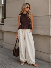 Load image into Gallery viewer, Cotton shiered frill top