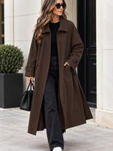 Load image into Gallery viewer, Chocolate brown longline split side coat