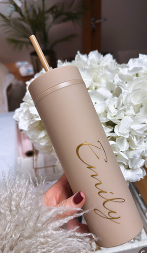 Personalised Skinny Cold Cup- Mocha