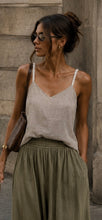 Load image into Gallery viewer, Stone linen sparkly strap camisole