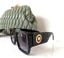 Load image into Gallery viewer, Black/ gold motif Sunglasses