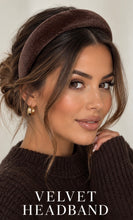 Load image into Gallery viewer, Brown velvet headband