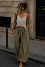 Load image into Gallery viewer, Stone linen sparkly strap camisole