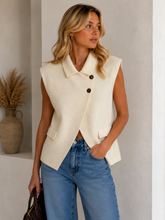 Load image into Gallery viewer, Asymmetrical knit waistcoat