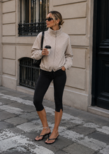 Load image into Gallery viewer, Black side split Capri pants