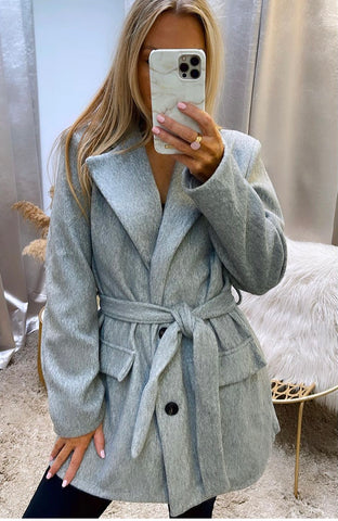 Grey Belted Jacket