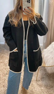 Black Blanket Stitch Jacket