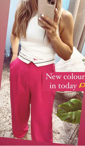 Wide Leg Pink Trousers