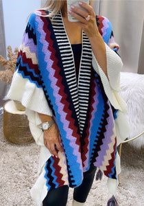 Zigzag Knitted Poncho