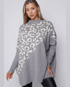 Italian Knit Loose Fit Jumper Grey