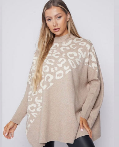 Italian Knit Loose Fit Jumper Beige