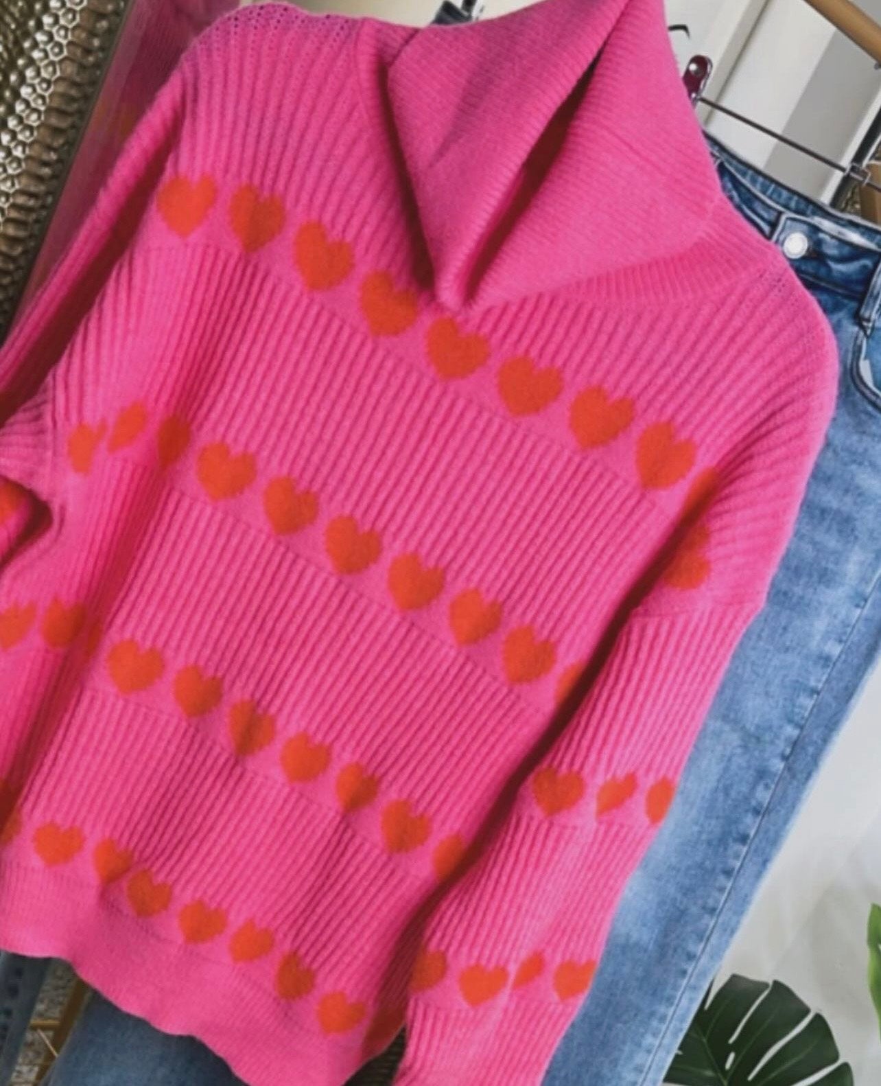 Pink Heart Jumper