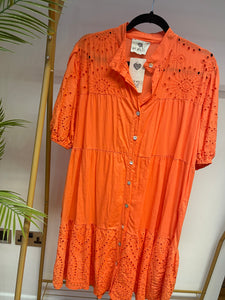 Orange Broderie Anglaise Dress