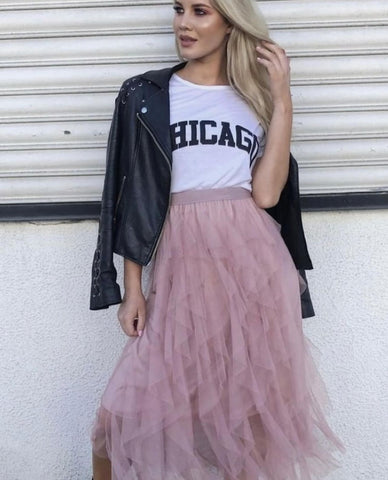 Tulle Layered Skirt - Dusky Pink