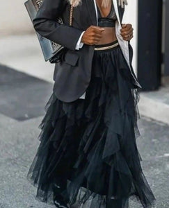 Tulle Layered Skirt - Black