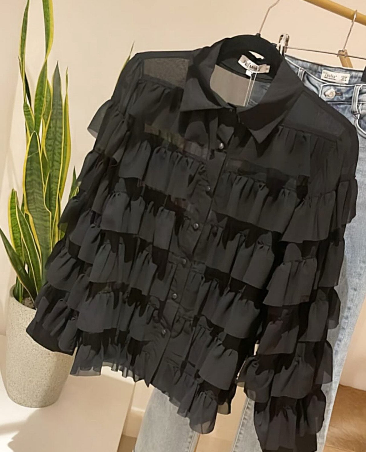 Chiffon Layered Ruffle Blouse