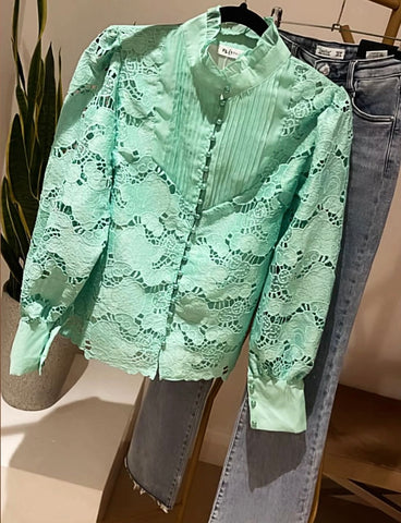 Mint Lace Blouse