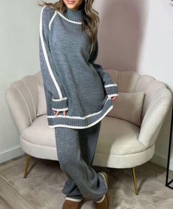 Grey 2 Piece Knitted Set