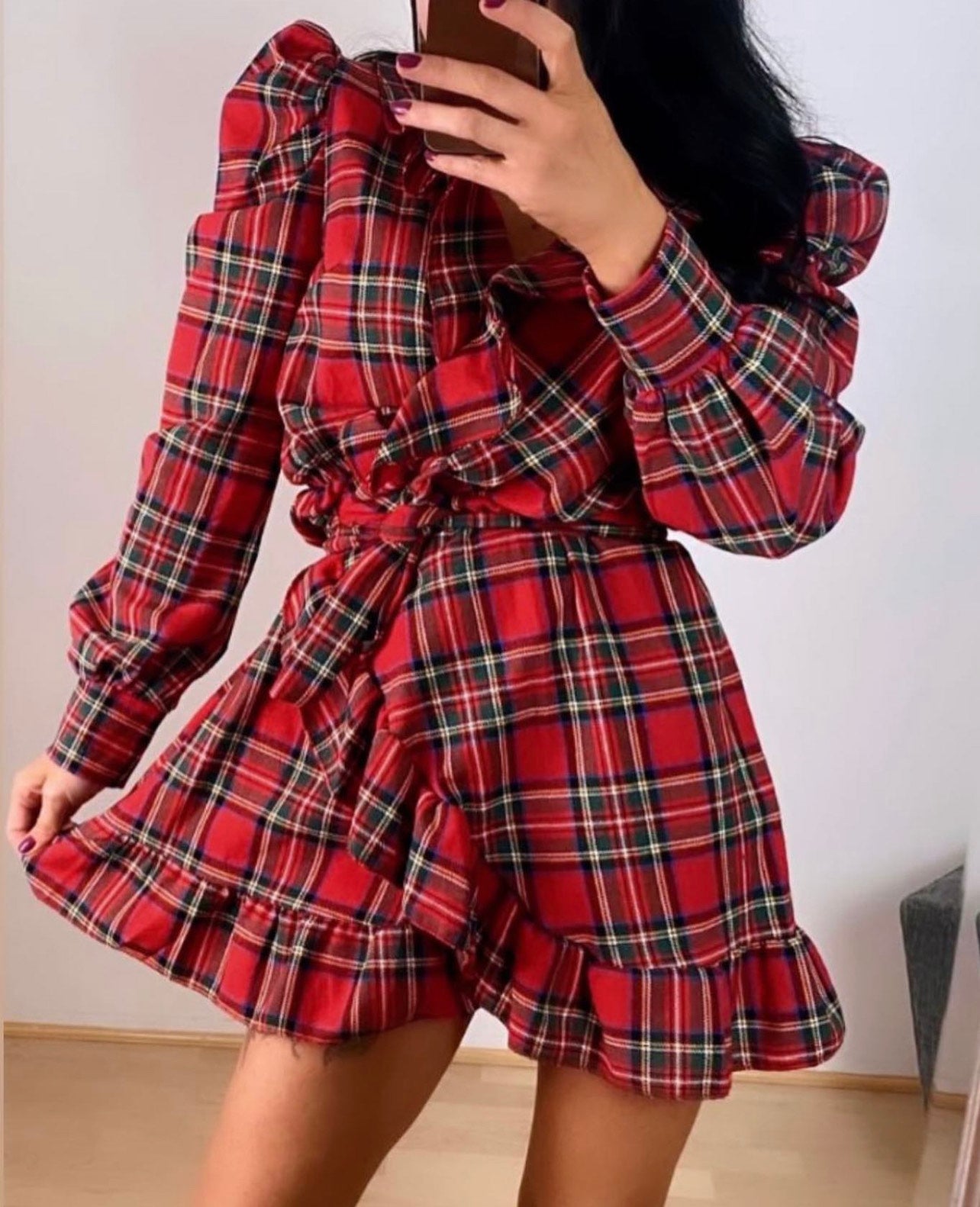 Tartan wrap outlet dress